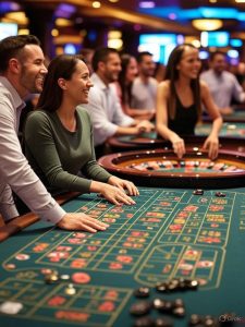 casino hall with live dealers